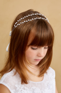 First Communion Diamond Rhinestone Double Layer Hairband