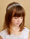 First Communion Rhinestone Flowers Double Layer Hairband