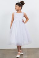 First Communion Dress Decorated with Pearl Sequin