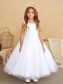 First Communion Dress With Lace Mesh Bodice