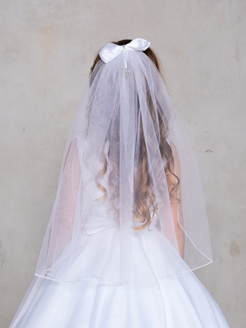 First Communion Veil with Satin Bow