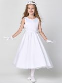 A Line First Communion Dress with crystal organza skirt