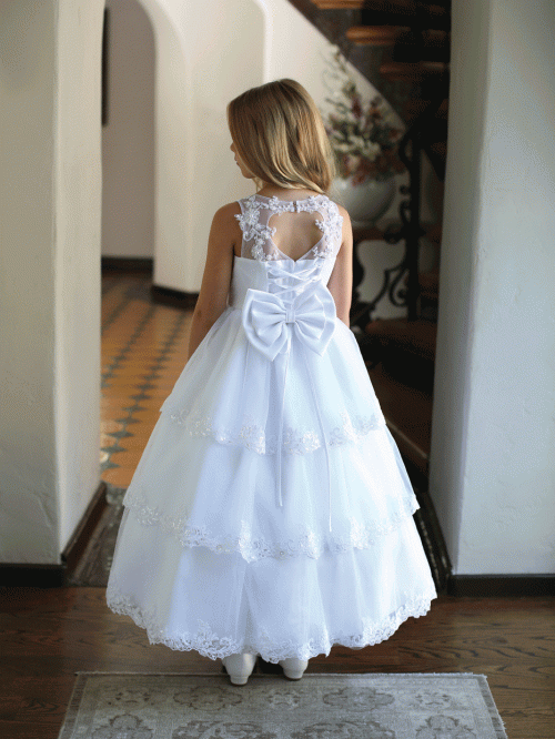 Stunning First Communion Dress with Layered Skirt