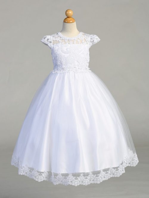 First Communion Dress Embroidered lace Bodice