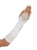 Below Elbow Length Lace Finger less First Communion Gloves