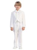 Boys First Communion Tuxedo with Brocade Trim