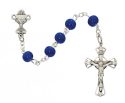 Blue Glass First Communion Rosary Beads