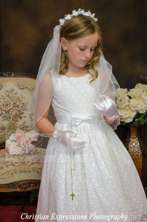 Designer Cotton First Communion Dress  size 7