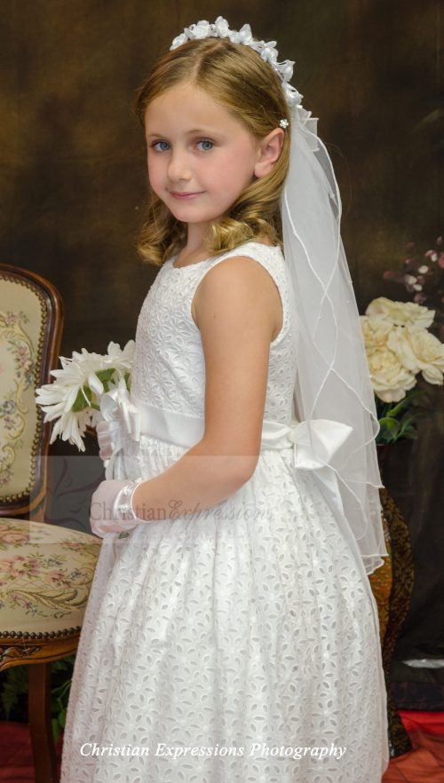 Cotton Eyelet  First Communion Dresses