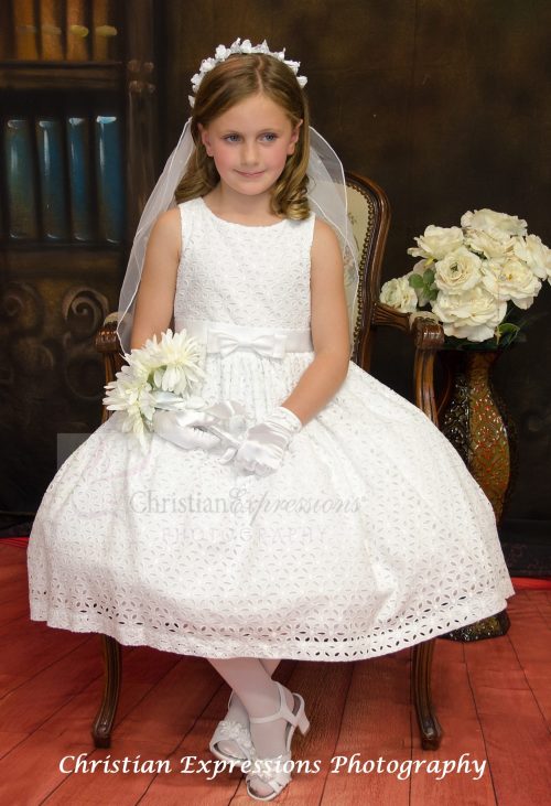 Girls Cotton First Communion Dress size 6