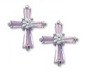 Pink Crystal Cross  Earrings