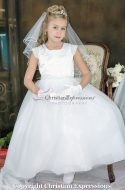 First Communion Dresses Cap Sleeves Pearls Size 10