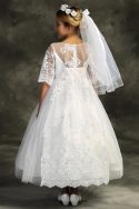 Cording Lace Waterfall First Communion Dress