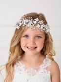 Large Floral Spray First Communion Hair Wreath