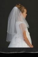 First Communion Veil with Rhinestone Trim