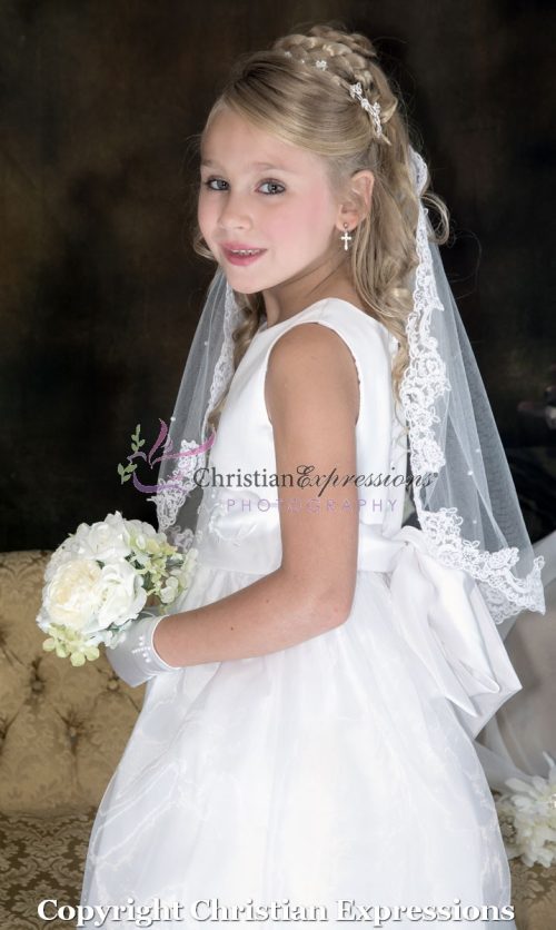 first communion lace mantilla veil