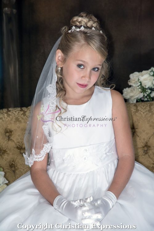 first communion lace mantilla veil for girls