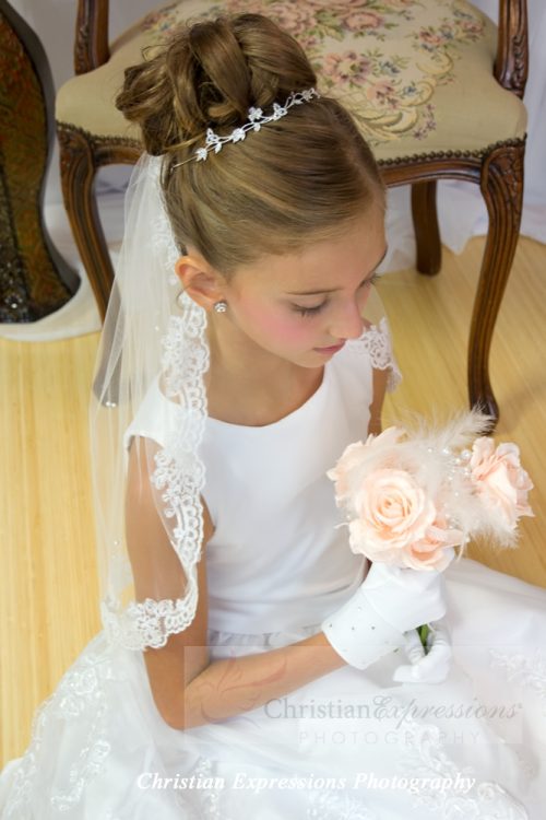 First Holy Communion lace Mantilla veil