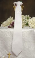 Boys First Communion Tie with Embroidered Shamrock