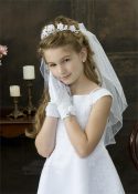 First Communion Bun Wrap Veils for Sale