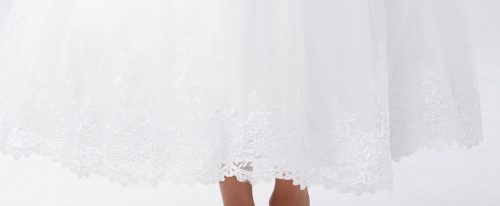 First Holy Communion Dress with Lace Hemline