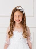 First Communion Headband with Pearls and Crystals