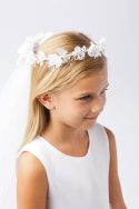 First Holy Communion Wreath Veil with Flowers