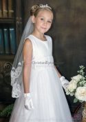 Irish Shamrock First Communion Veil with Lace Applique