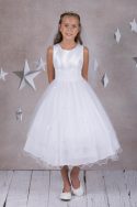 Lace Trim Tulle Beaded Bodice First Communion Dress