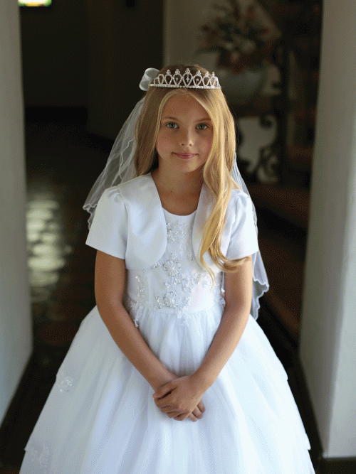 Stunning First Communion Dress with Satin Bolero