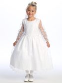 First Communion Dress Embroidered tulle with cross designs