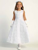 A Line First Communion Dress with Embroidered tulle with sequins