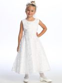 A-Line First Communion Dress Embroidered tulle with sequins