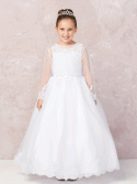 Stunning Plus Size First Communion Dress with Lace Bodice and Jacket